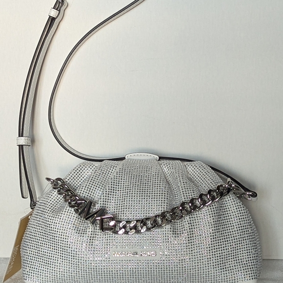 New with Tags Michael Kors Nola Denim Crossbody Handbag - Picture 1 of 13